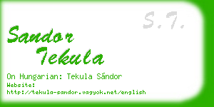 sandor tekula business card